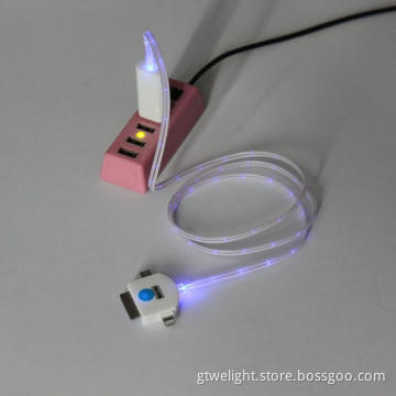 Hot Sale 3 USB in One Lighting Cable LED Visible Cheapest Price